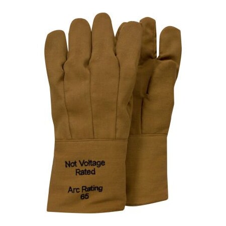 National Safety Apparel ArcGuard 14inL Nomex/Kevlar Gloves, 65 cal, Caramel,  G51KDQT14